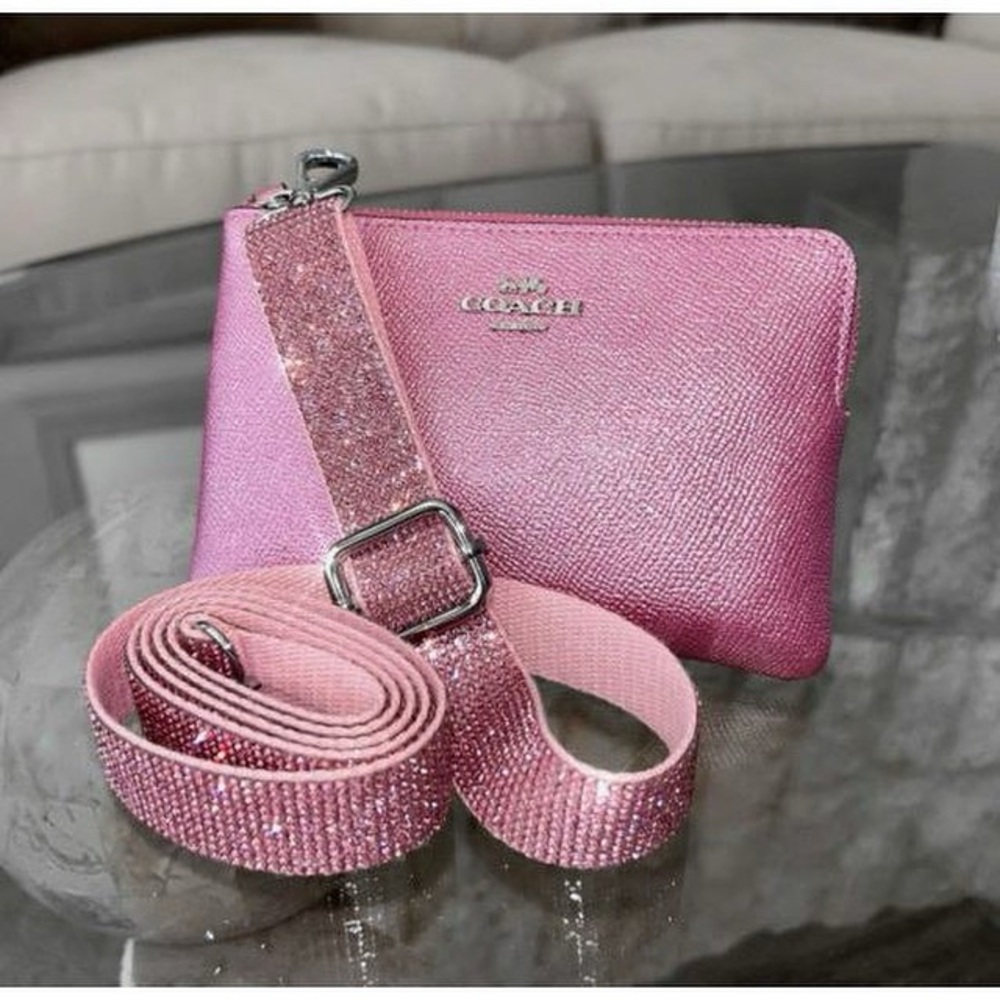 BRAND NEW WITH TAGS Pink Rhinestone Adjustable Crossbody Strap